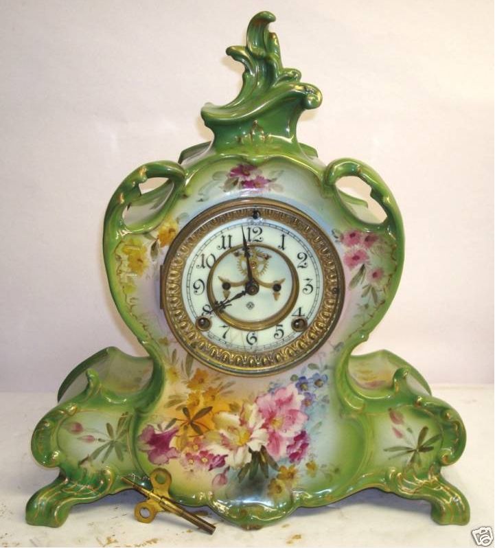 Ansonia Royal Bonn La Vendee porcelain mantel clock - $1,575.00 : KY ...