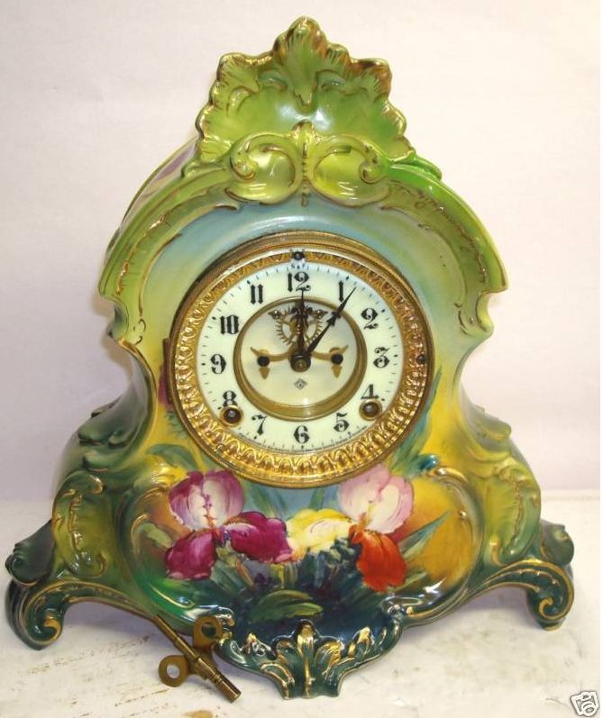 Ansonia Royal Bonn La Normandie Porcelain Clock